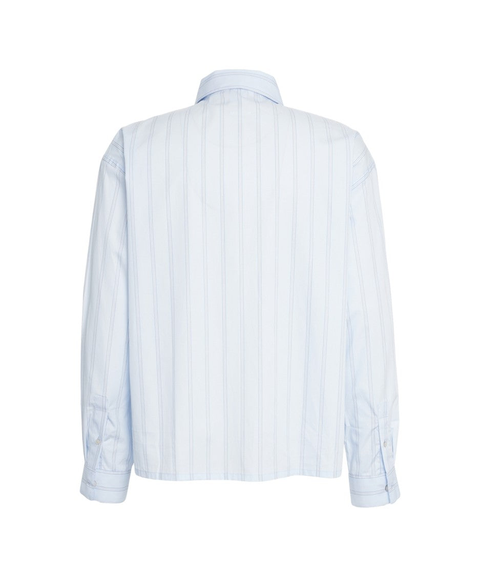 Won Hundred Button-Down Shirt With Classic Collar And Vertical Stripes