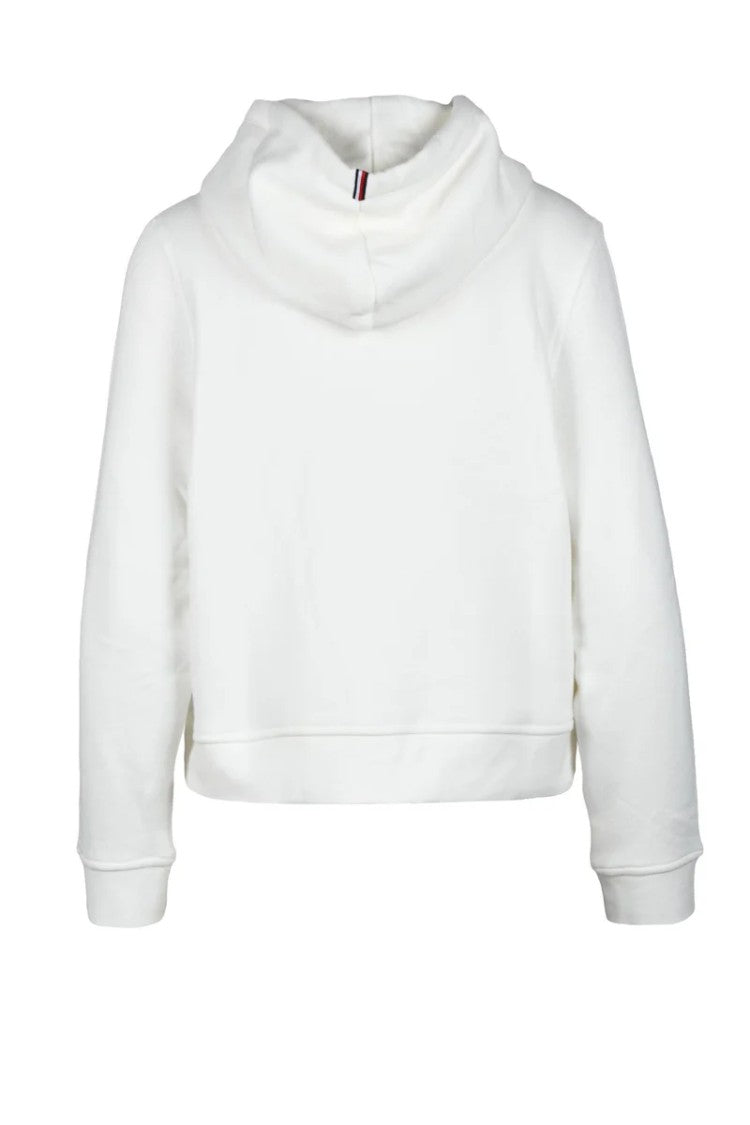 Tommy Hilfiger White Cropped Hooded Sweatshirt