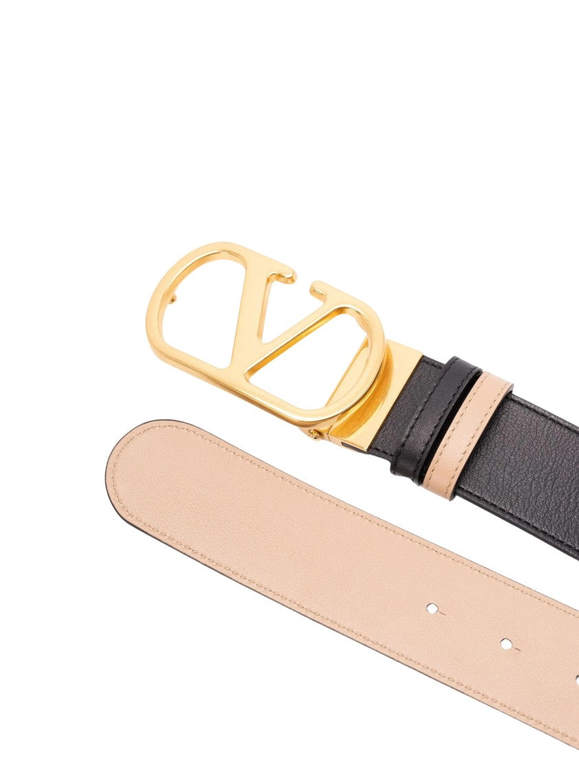Valentino Cultura Smooth Logo Buckle Belt