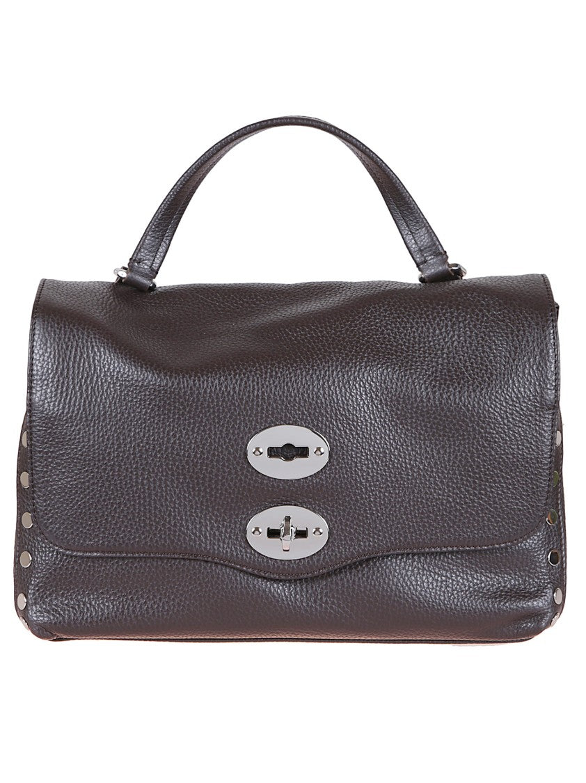 Zanellato Textured Calfskin Shoulder Bag With Twist Lock Closure
