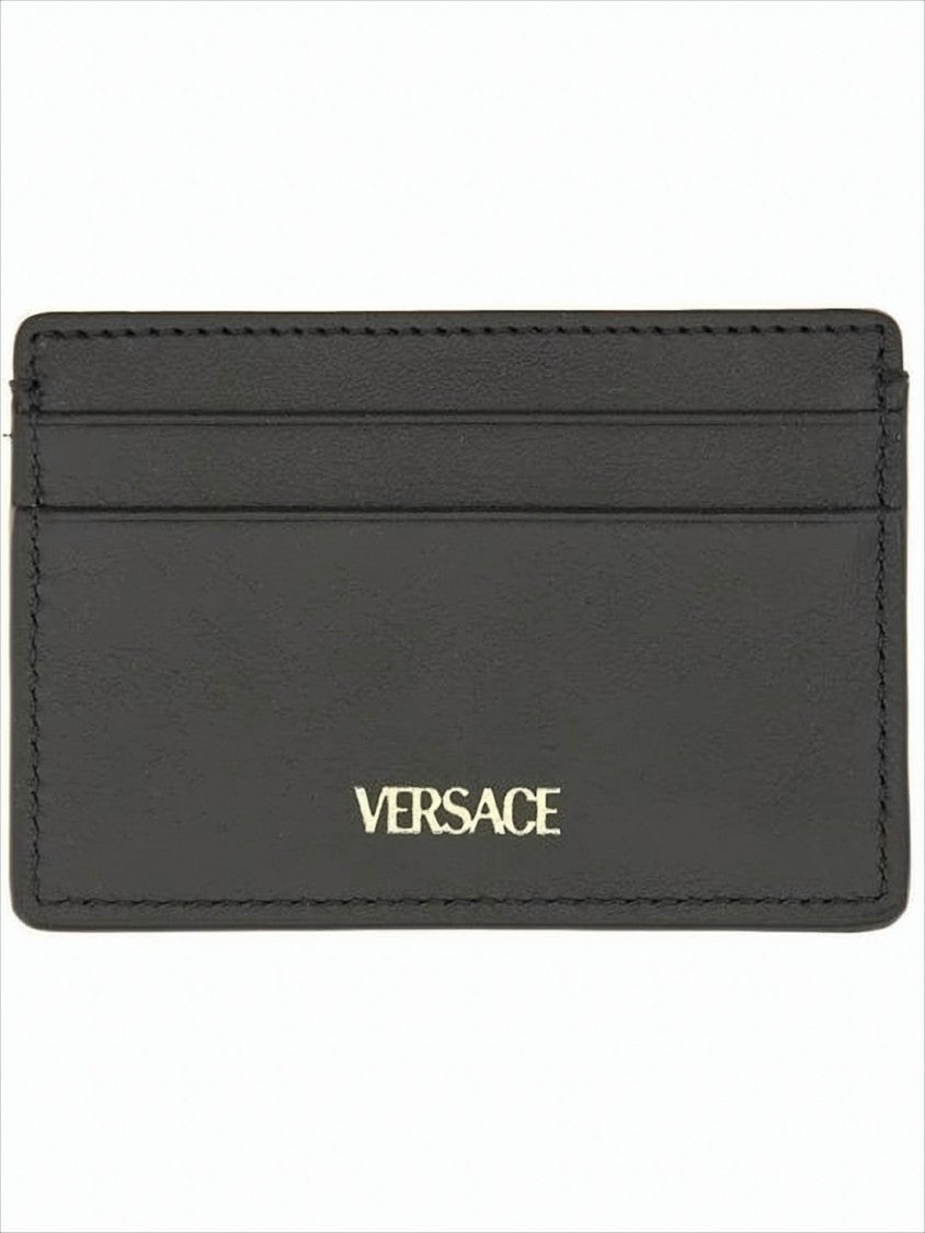 Versace Rectangular Calf Leather Card Wallet