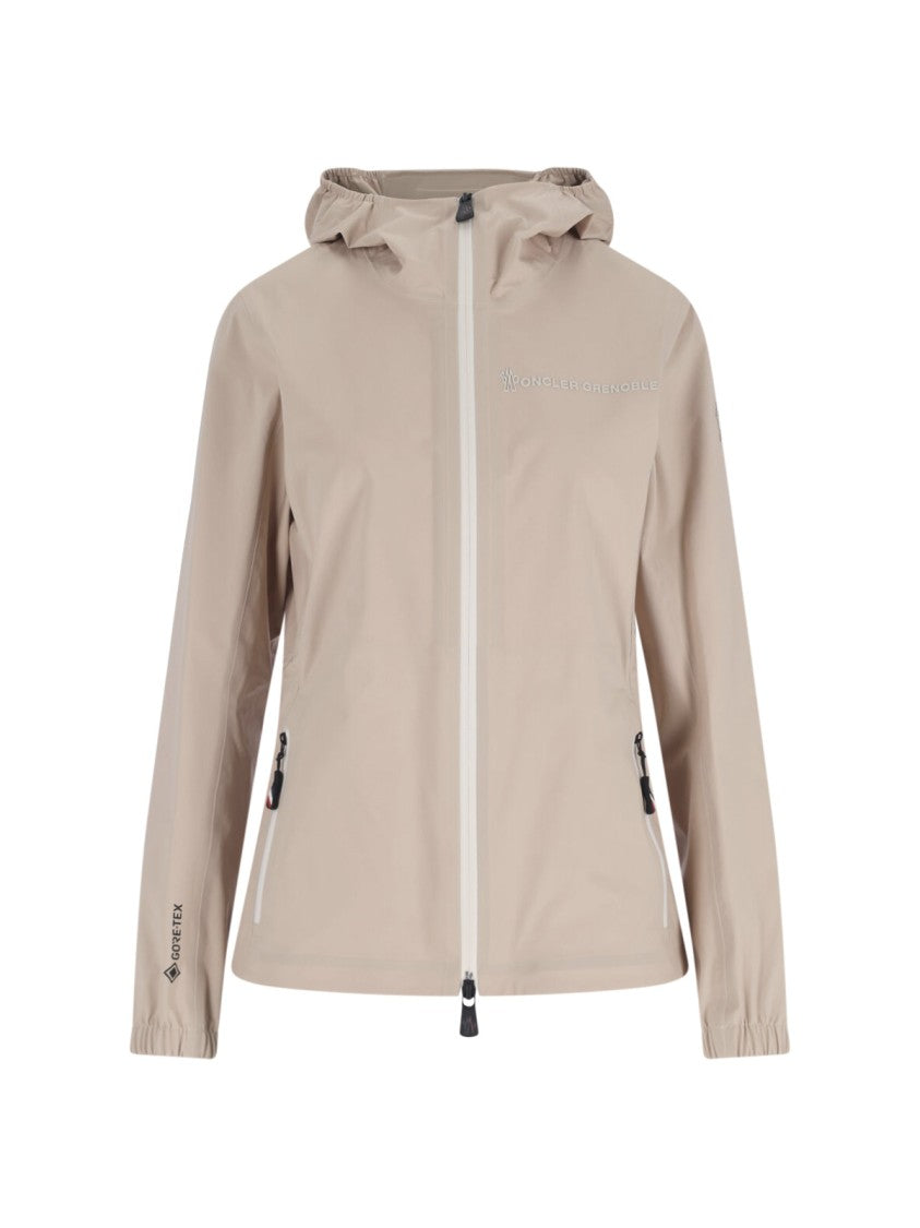 Moncler Grenoble "Valles" Zip Jacket, In Beige Nylon