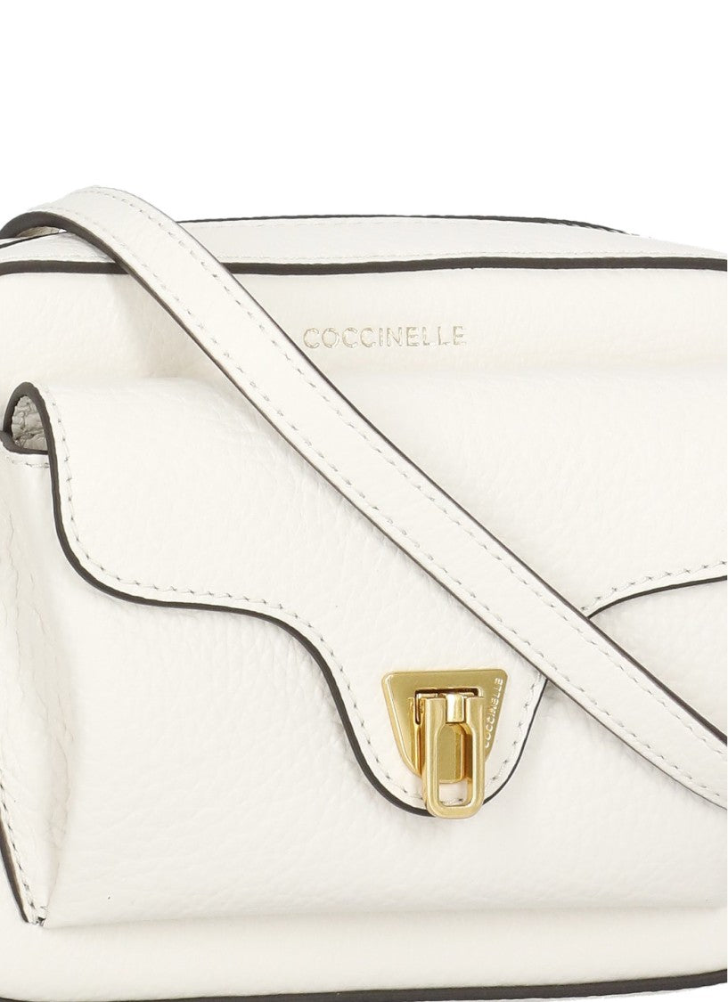 Coccinelle Pebbled Leather Mini Shoulder Bag With Zip Closure