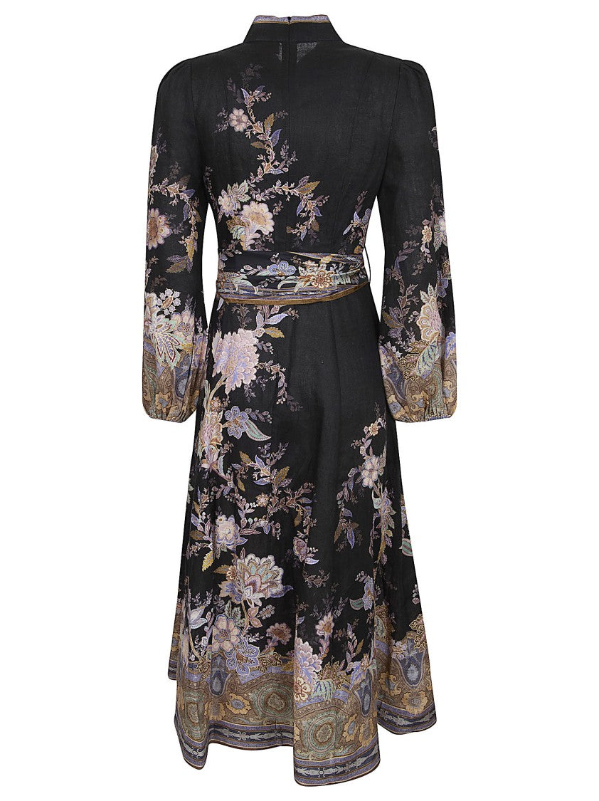 Zimmermann Luna Dress With Removable Silk Scarf