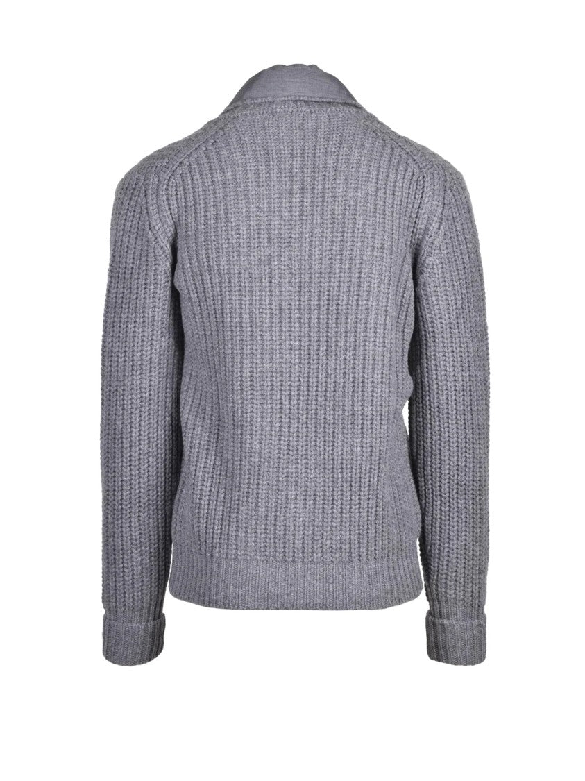 Kangra Double-Breasted Jacket In Extrafine Merino Wool With Textured Knit