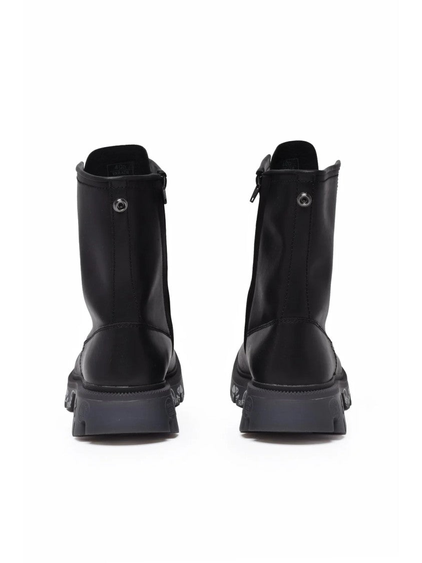 Premiata Black Leather Zip Ankle Boots