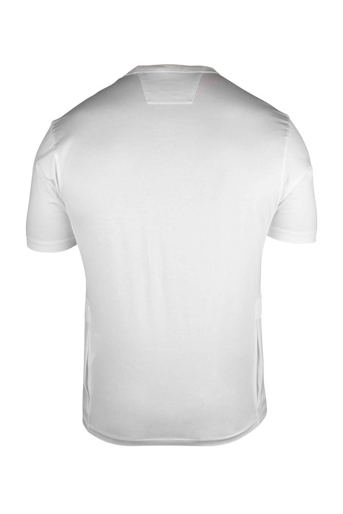 C.P. Company White Cotton T-Shirt With Logo Patch