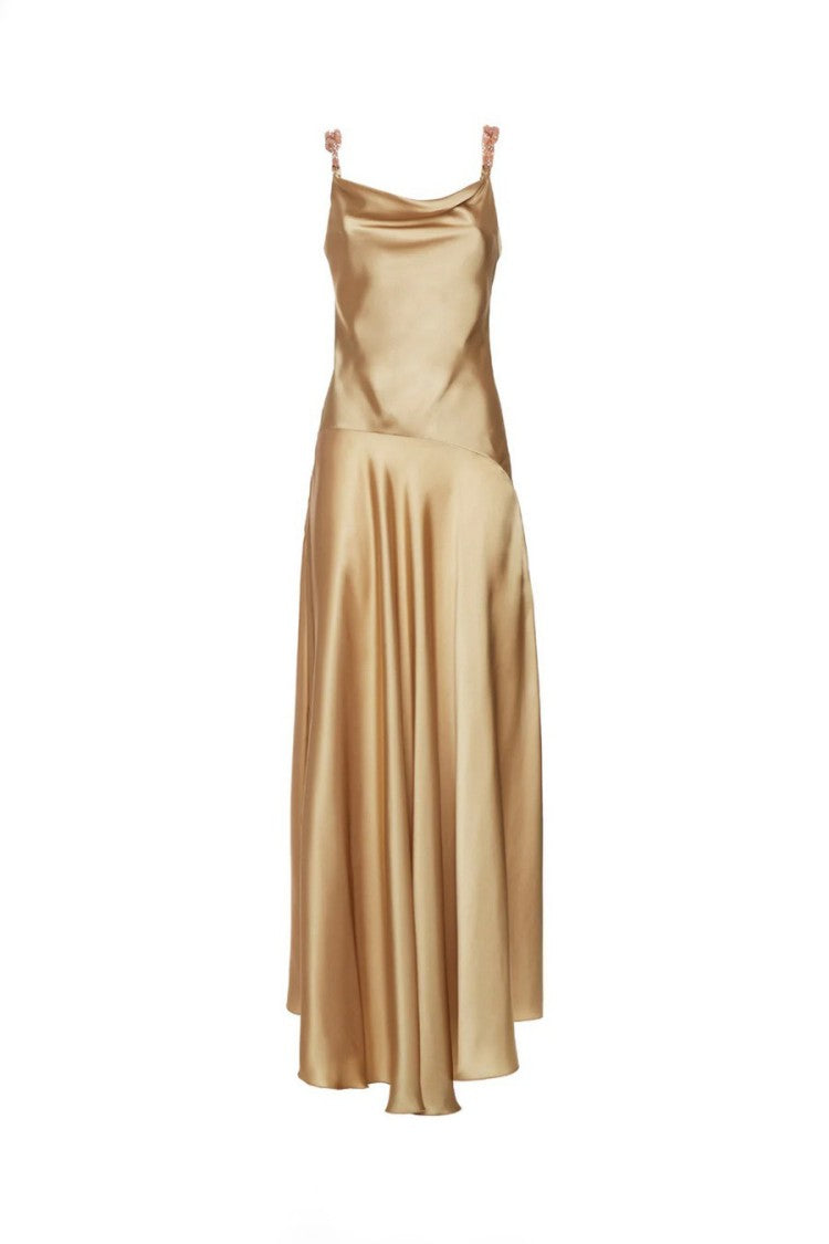 Simona Corsellini Brown Chiffon Maxi Dress