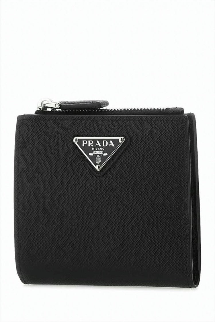 Prada Textured Black Zip Wallet