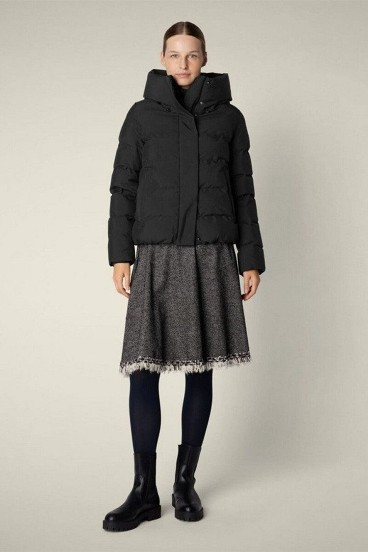 Save The Duck Black Short Hooded Recycled Polyester Puffer Jacket