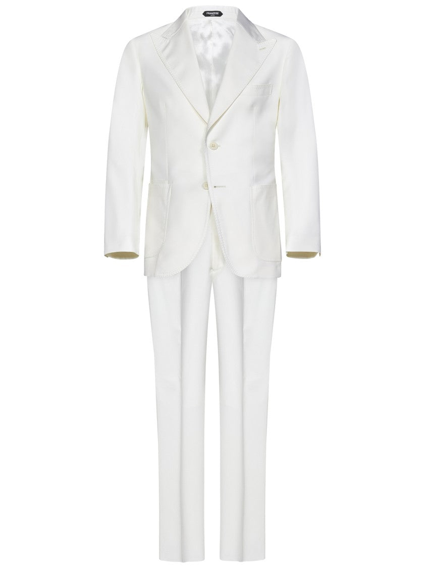 Franzese Collection Tailored Virgin Wool White Suit