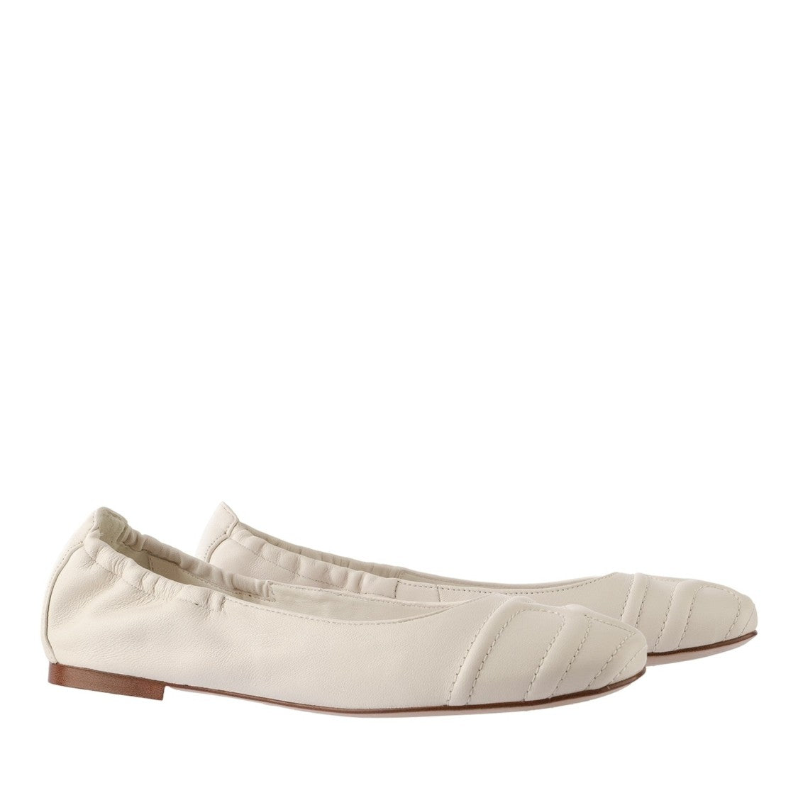 Högl Beige Daisy Minimalist Leather Ballet Flats