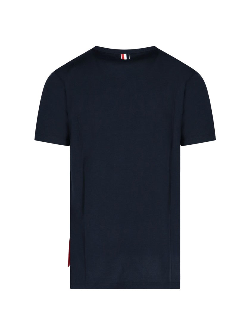 Thom Browne Tricolor Detail T-Shirt – Blue