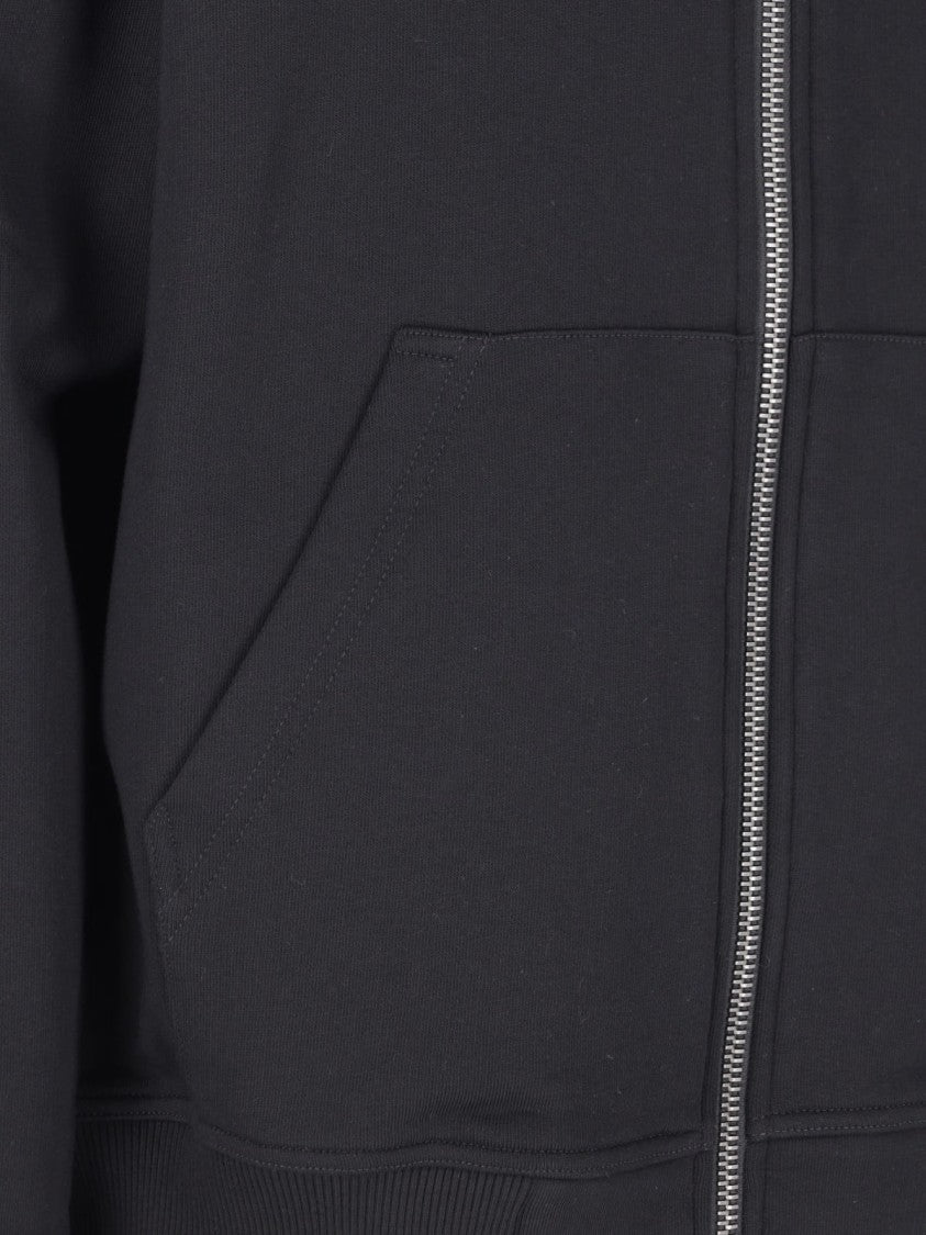Burberry Black Cotton Check Drawstring Hoodie
