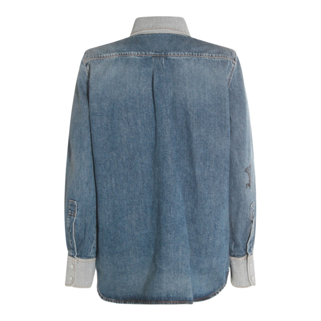 Marni Classic Denim Shirt With Contrasting Lace Details