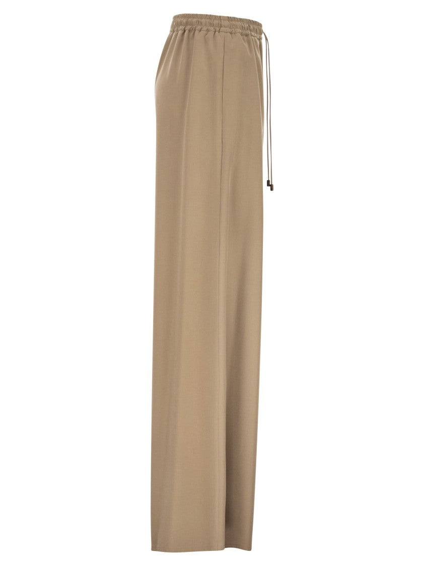 Max Mara Mxmgenero - Wide-Leg Trousers In Washed Silk