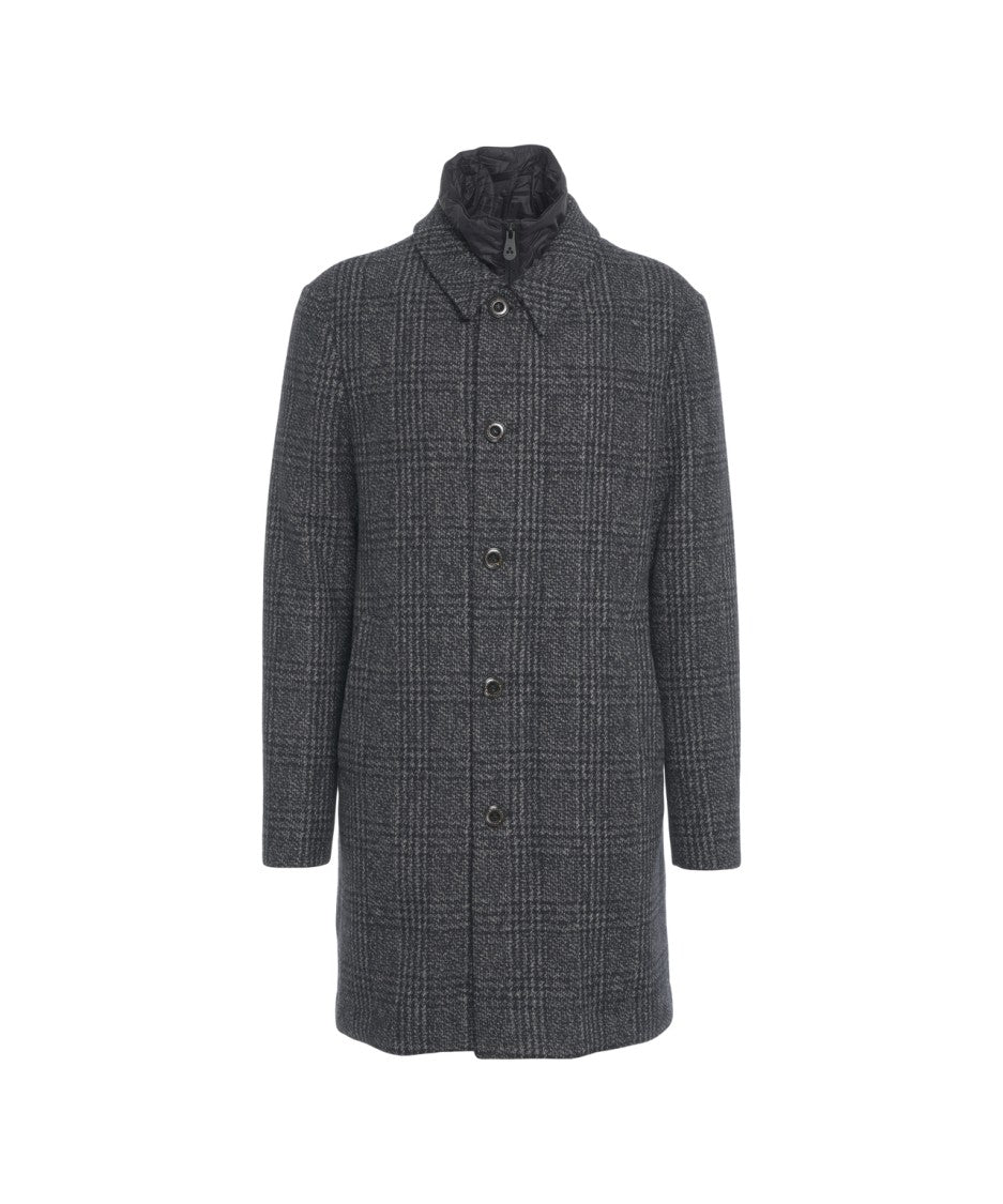 Peuterey Glencheck Coat With Removable Inner Bib