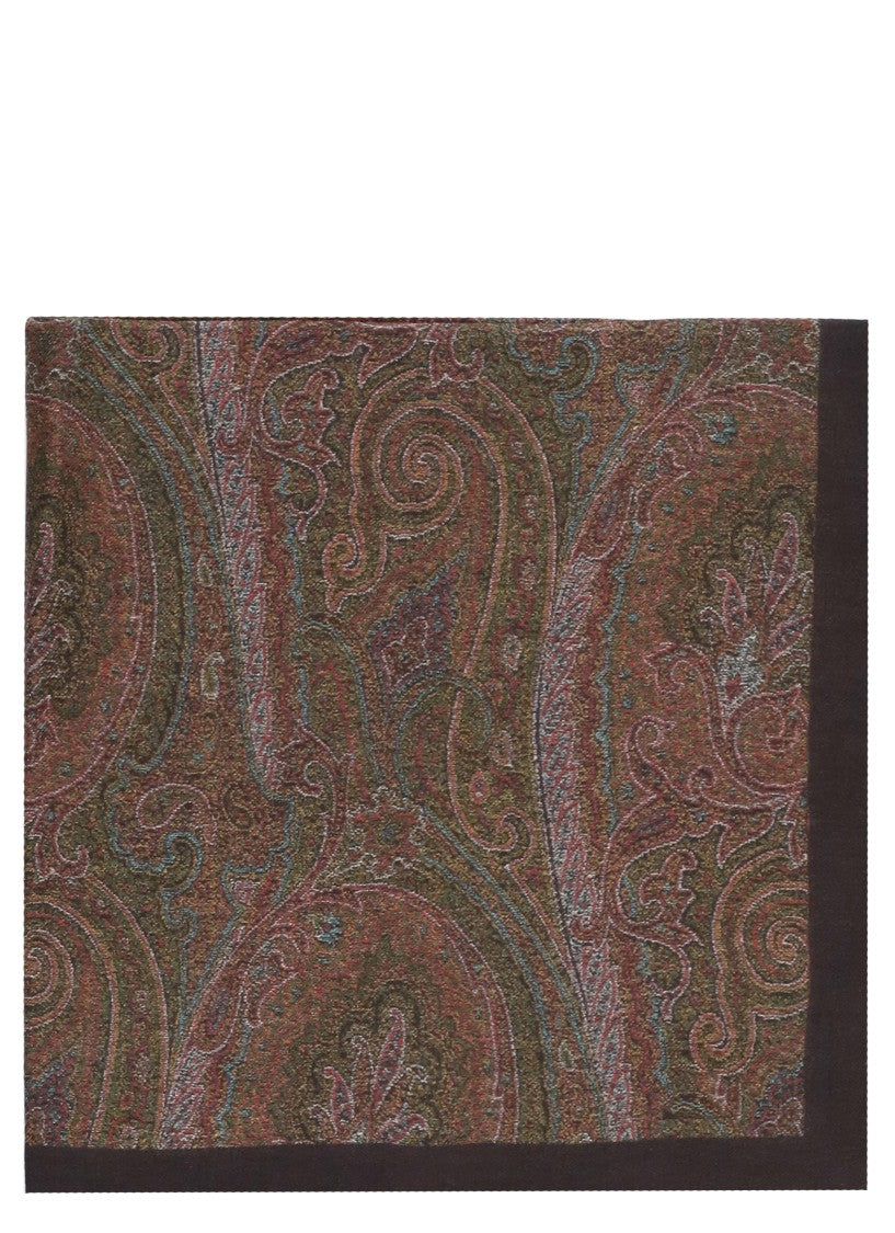 Etro Intricately Patterned Paisley Scarf With Fringed Edges