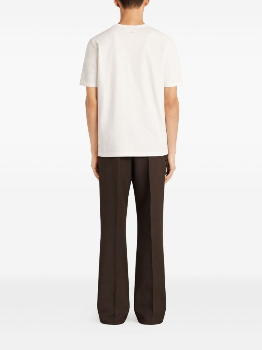 Courrèges White T-Shirt With Embossed Logo Detail