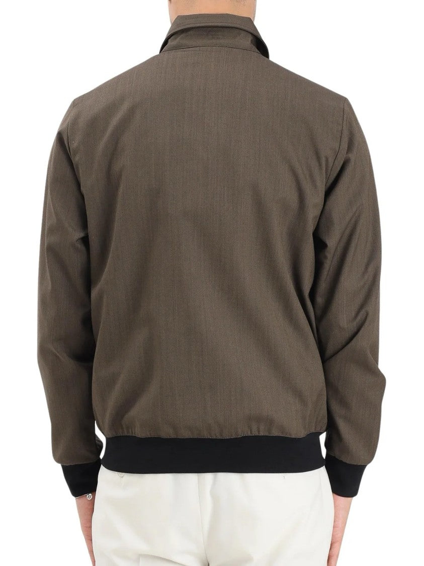 Yes London Lightweight Wool Jacket With Zip Closure And Ribbed Cuffs