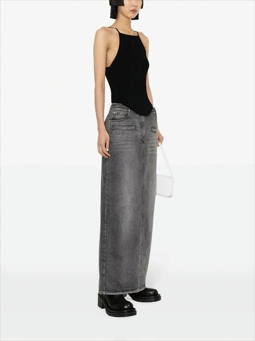 Courrèges Fitted Ribbed Sleeveless Top With High Neckline