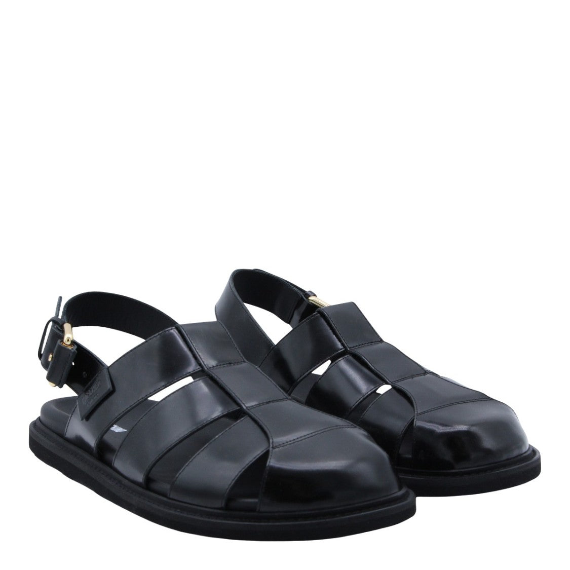 Moschino Cage-Style Black Sandals