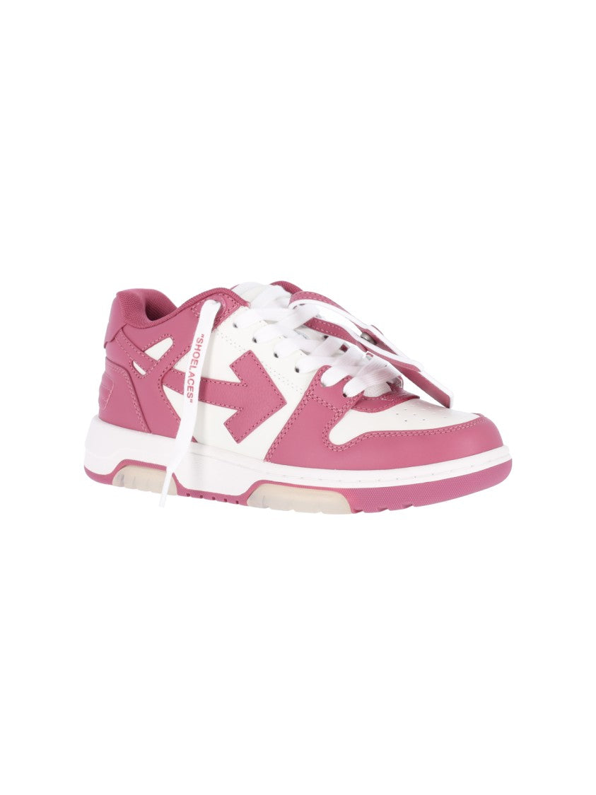 Off-White Out Of Office Pink Trim Leather Sneakers