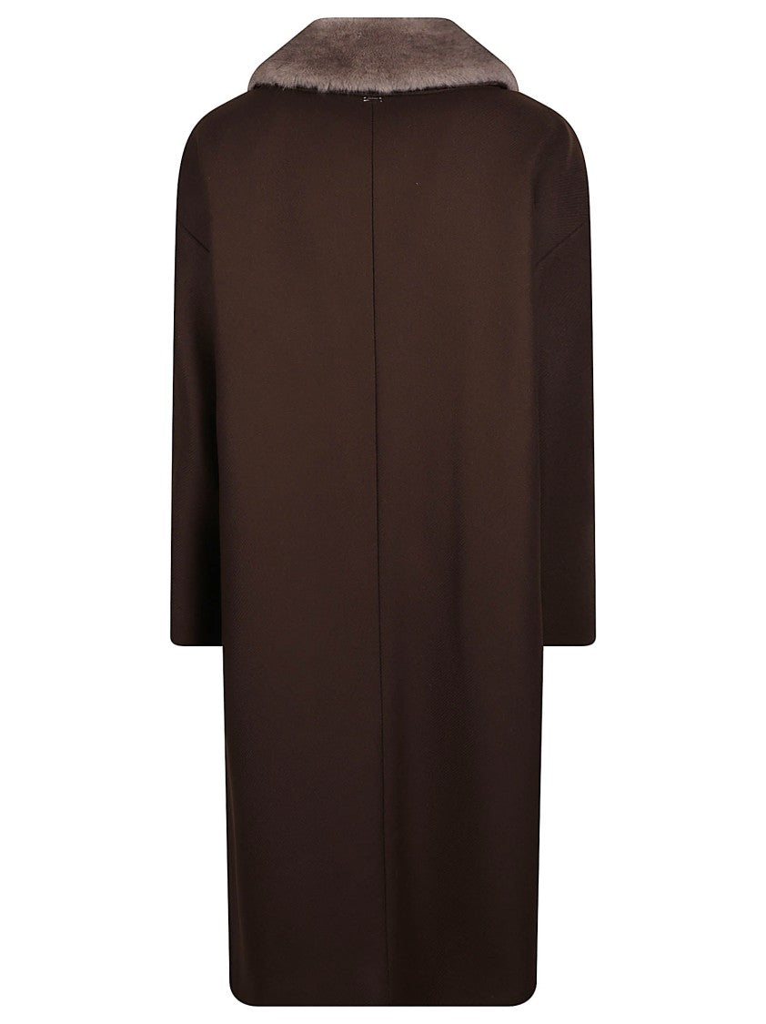 Herno Long Plush-Collared Down Jacket With Straight Silhouette