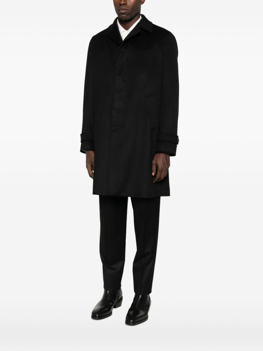 Lardini Cashmere Outerwear Coat With Classic Collar