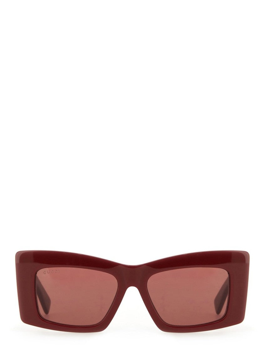 Gucci Bold Square Sunglasses With Geometric Acetate Frame