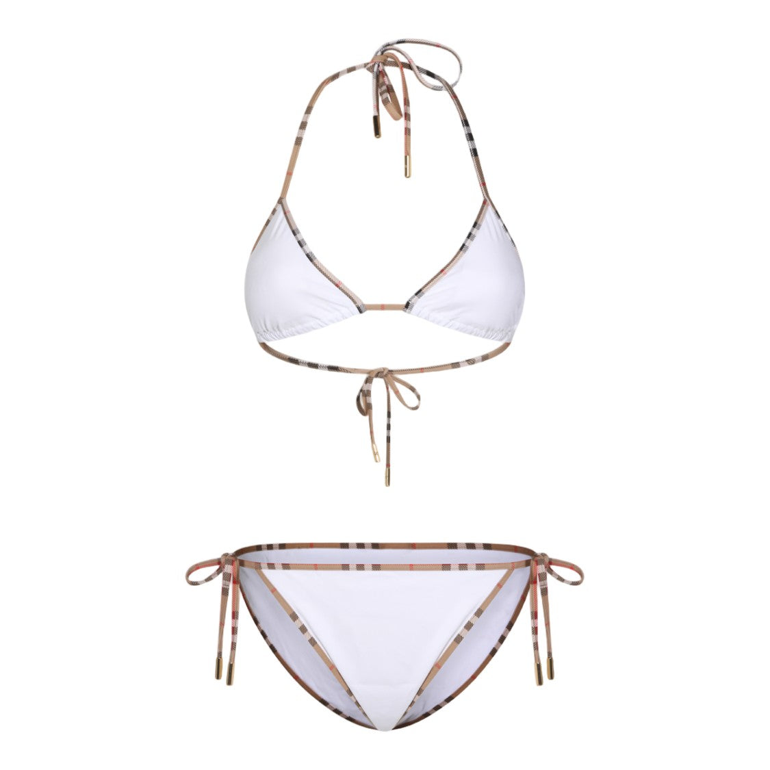 Burberry Two-Piece Bikini Set With Checkered Trim