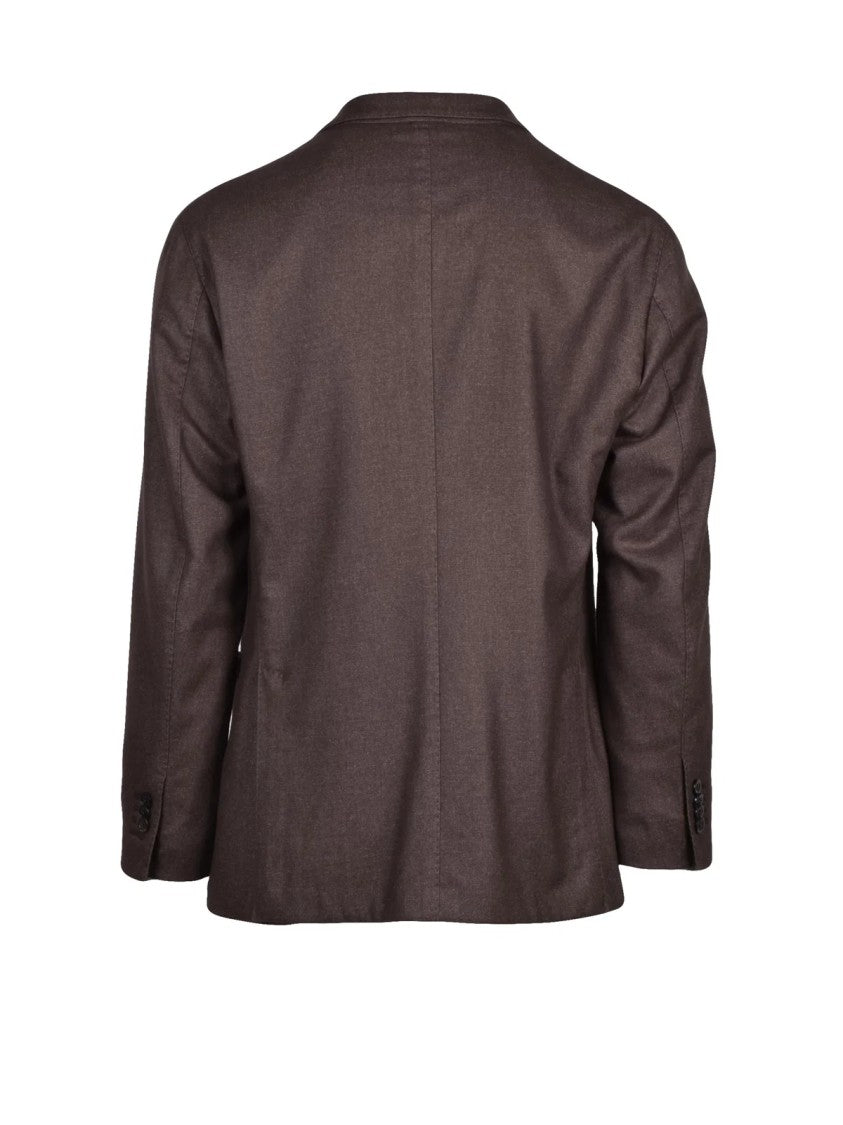 Boglioli Brown Lined Rounded Wool-Blend Jacket
