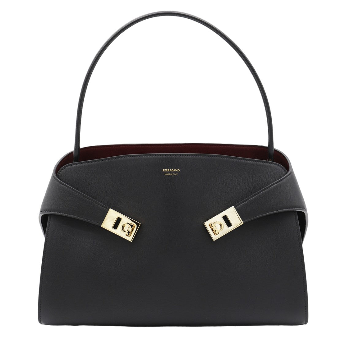 Ferragamo Structured Black Handbag