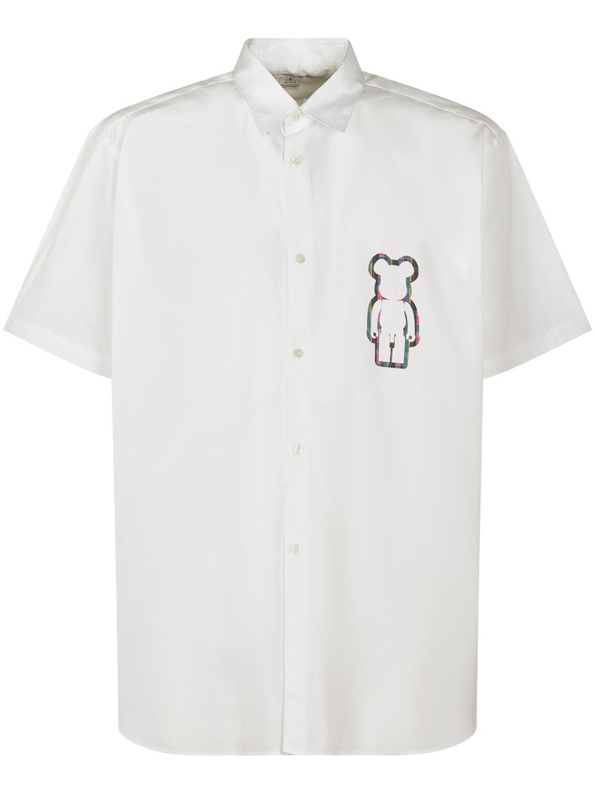 Comme Des Garçons Short-Sleeved Button-Down Shirt With Bear Graphic