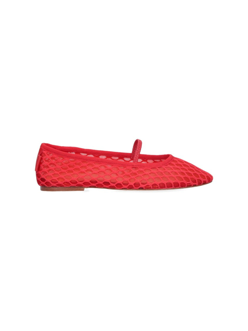 A.P.C. Swan Mesh Ballerinas Red
