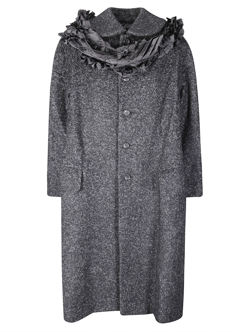Comme Des Garçons Long Coat With Textured Fabric