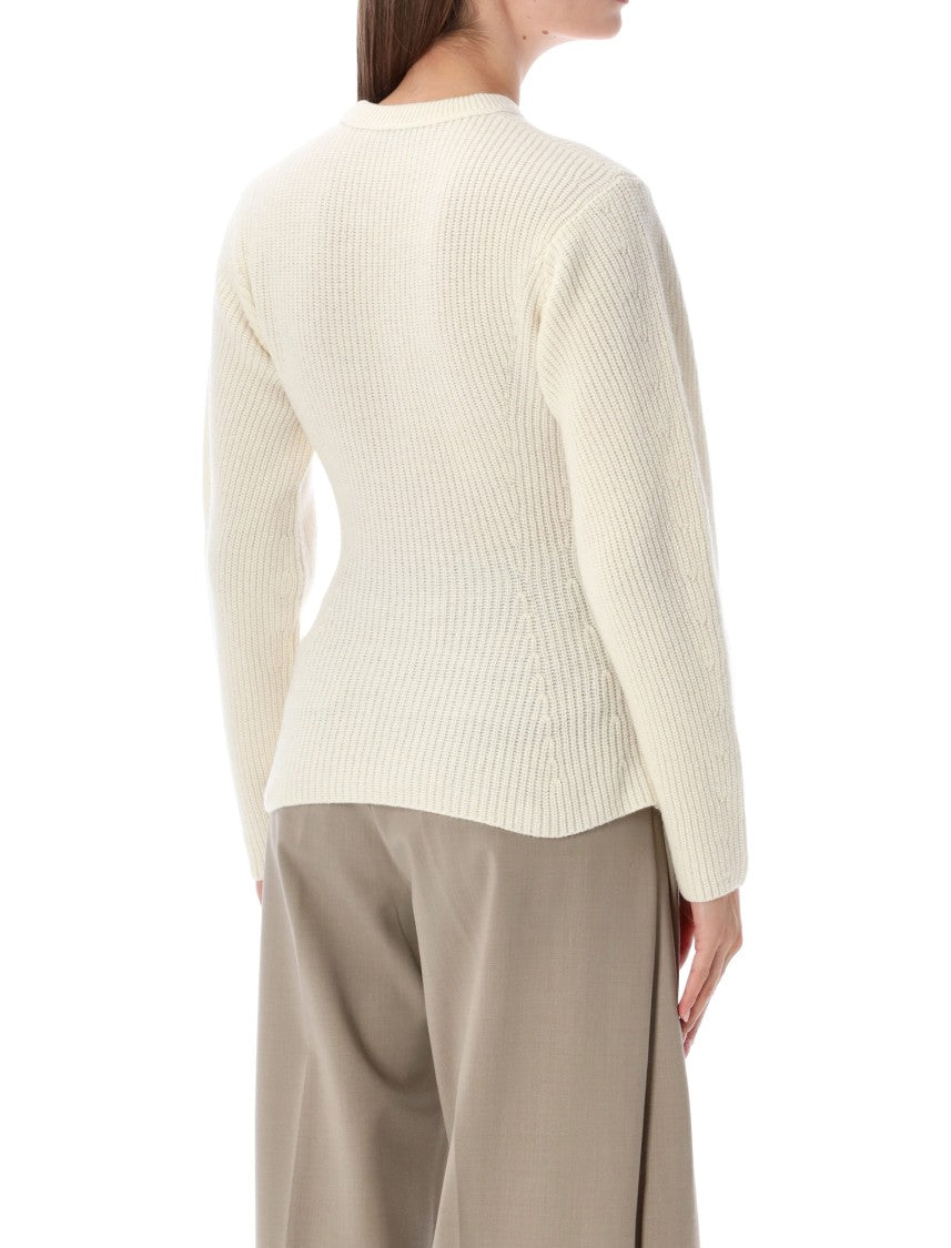 The Latest Elodie Kirman Ribbed Knit Crewneck Sweater