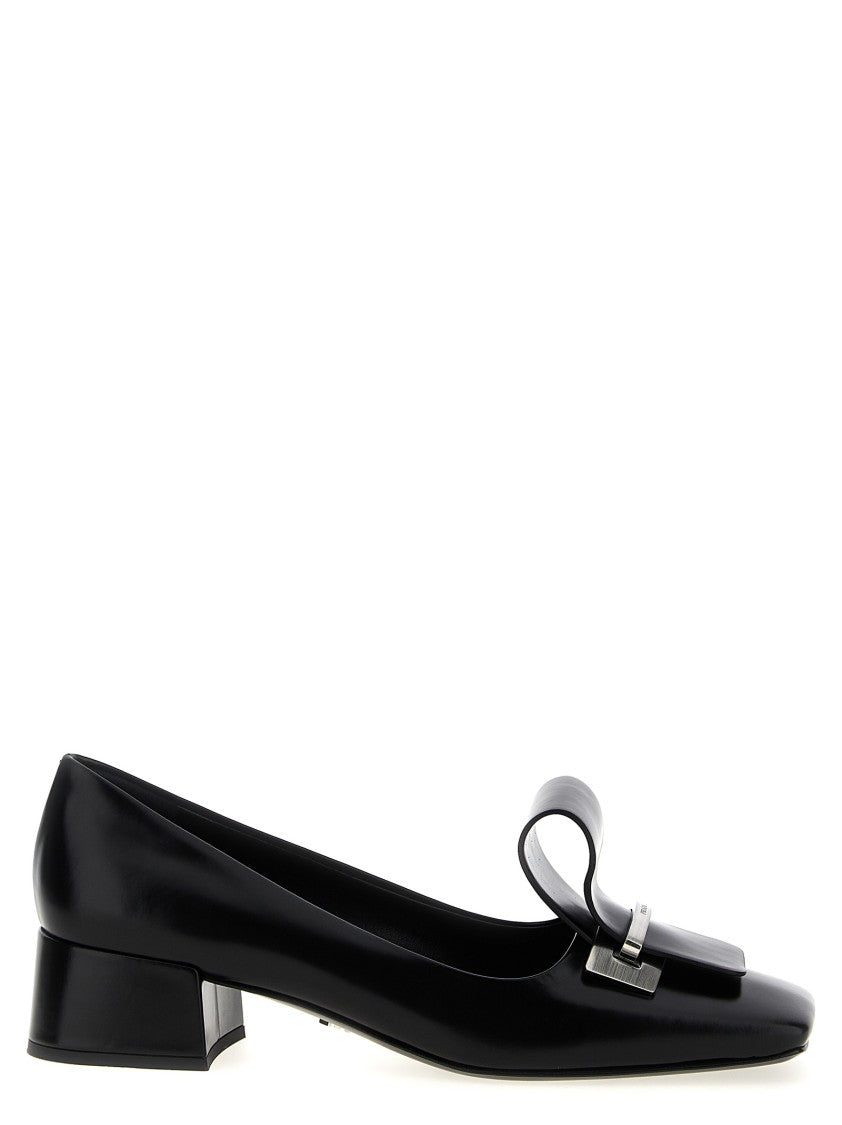Prada Brushed Leather Pumps With Square Toe