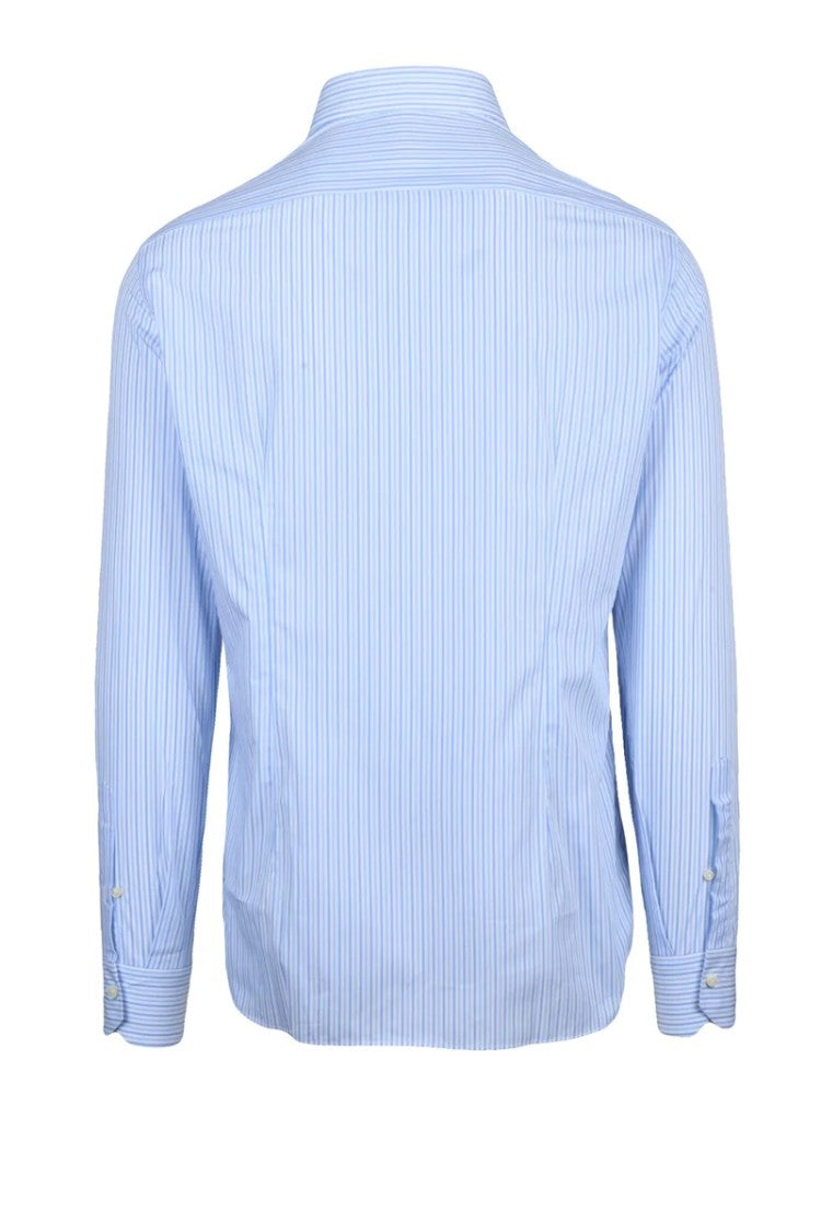 Errico Formicola White Sky Blue Cotton Shirt