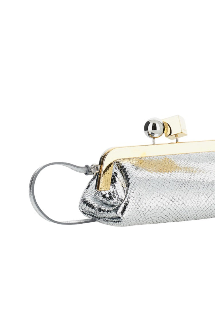 Jacquemus La Pochette Salon Snake-Effect Clutch