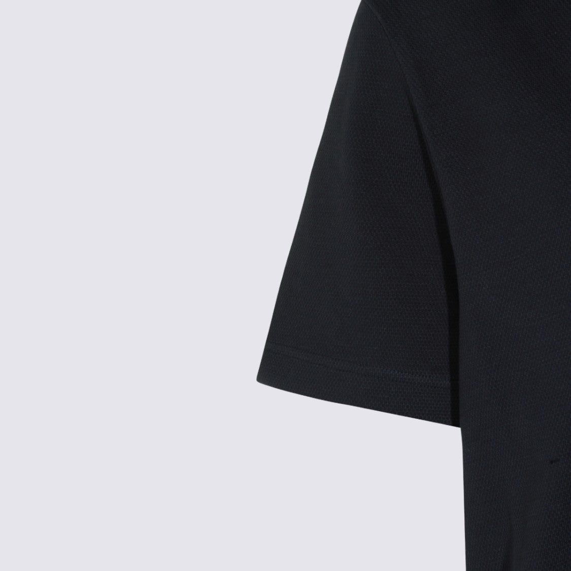 Casablanca Classic Black Polo Shirt With Leaf Pattern Collar