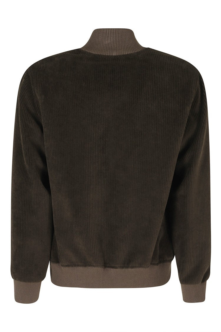 Circolo 1901 Mud Velvet High Neck Ribbed Trim Cotton-Blend Jacket