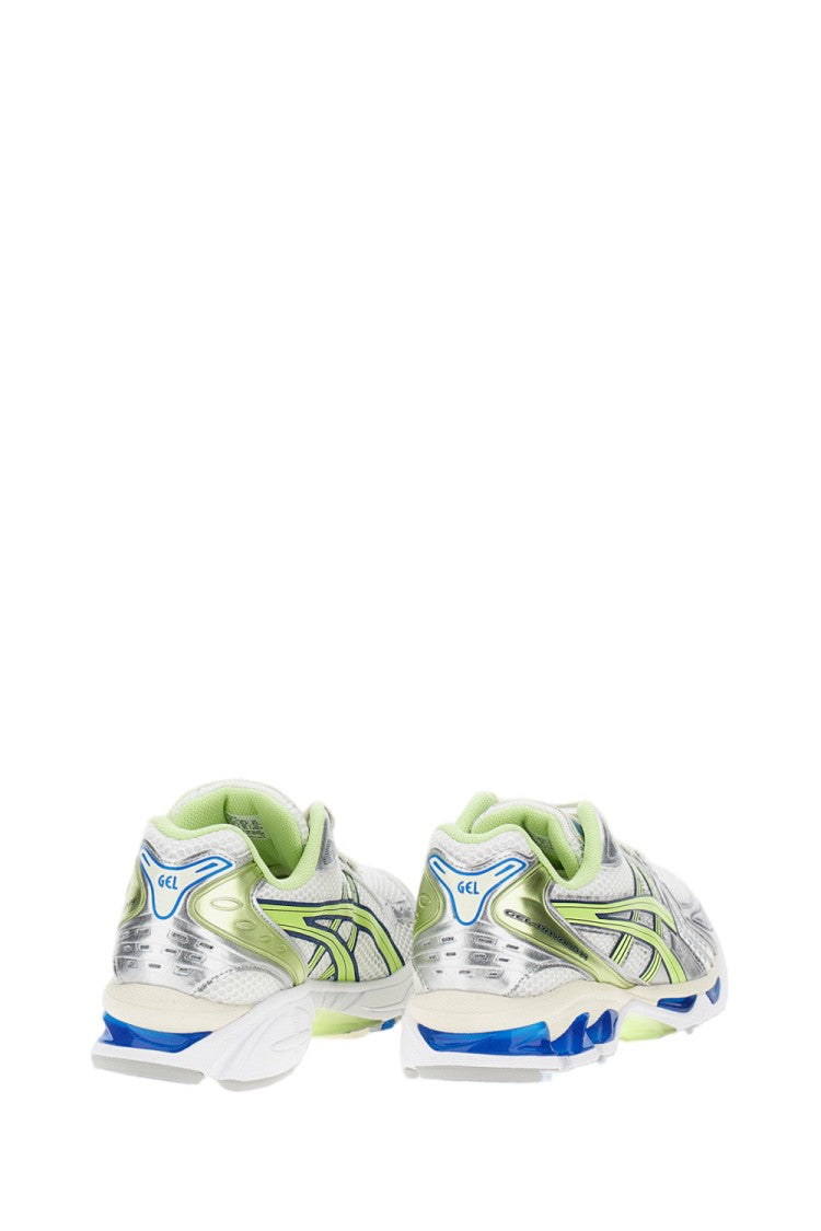 Asics Metallic Silver Sneakers With Neon Green Accents