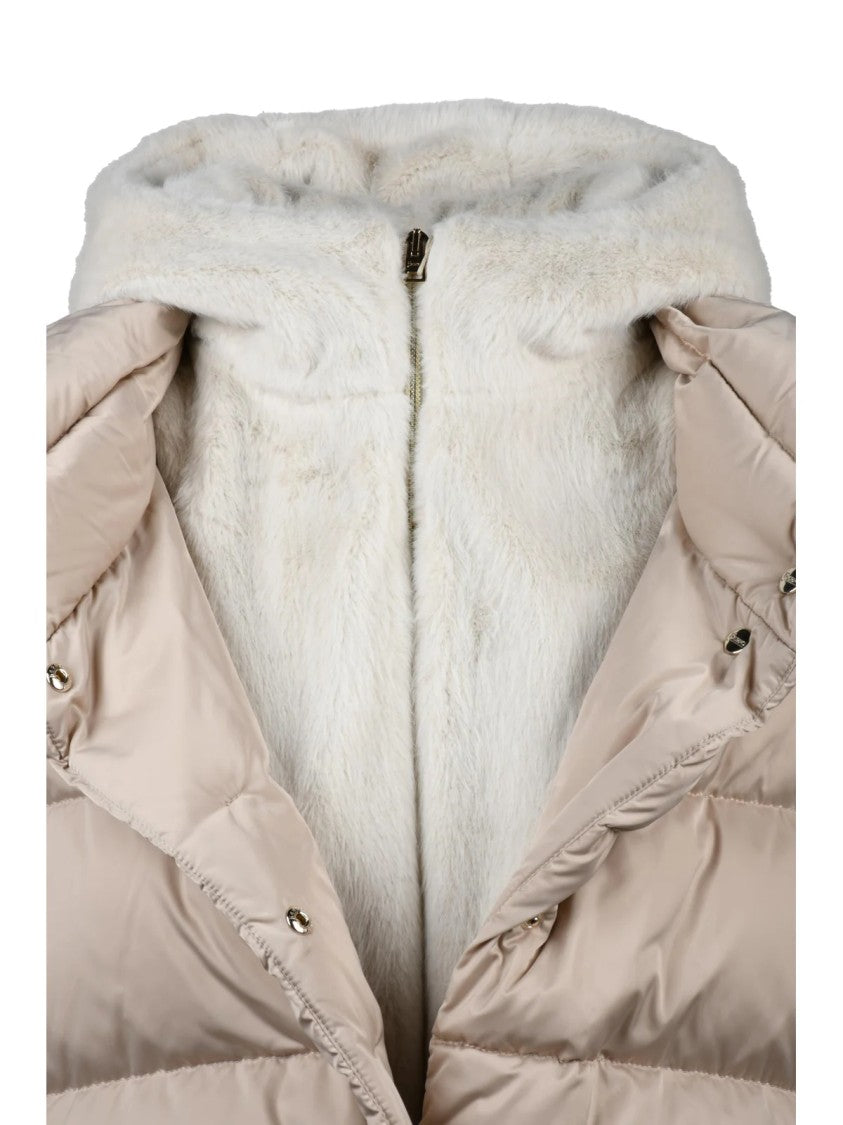 Herno Polyester Plush Hooded Down Jacket