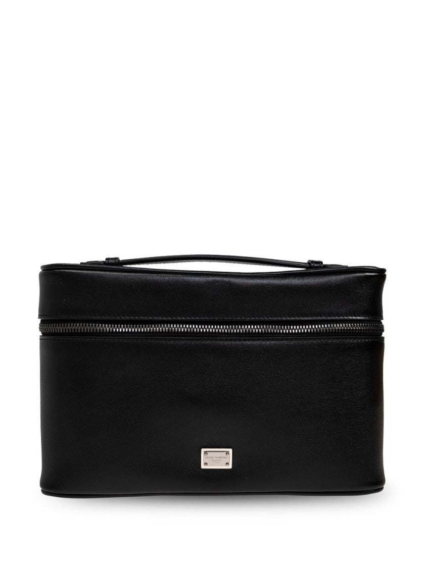 Dolce & Gabbana Structured Black Bag With Top Handle And Zip Closure