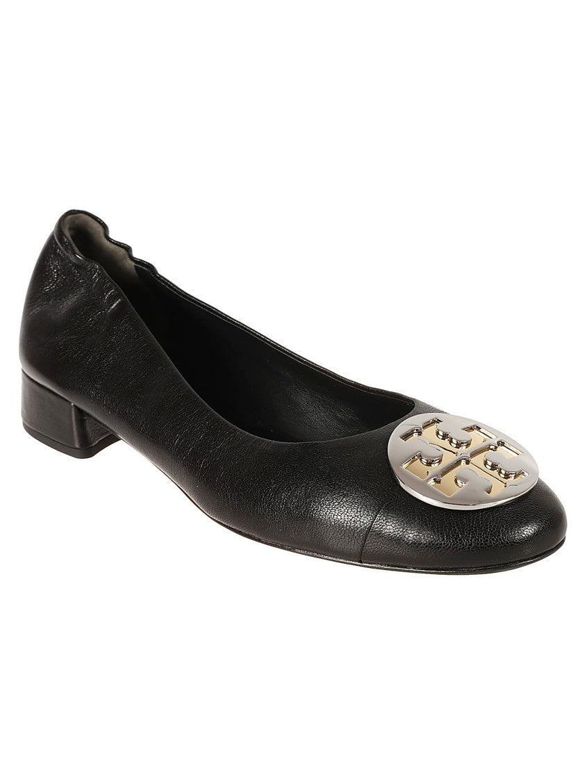 Tory Burch Caprine Leather Flat Shoes With Logo Embellishment