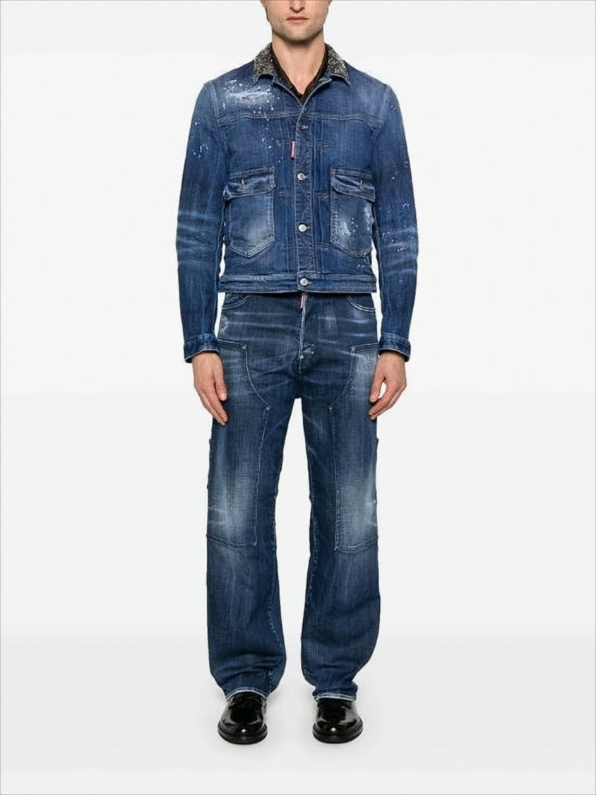 Dsquared2 Relaxed-Fit Denim Pants With Distressed Finish
