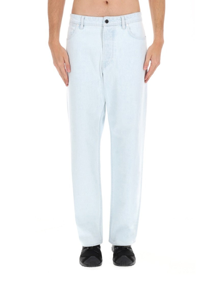 Stone Island Light-Washed Straight-Leg Minimalist Cotton Jeans