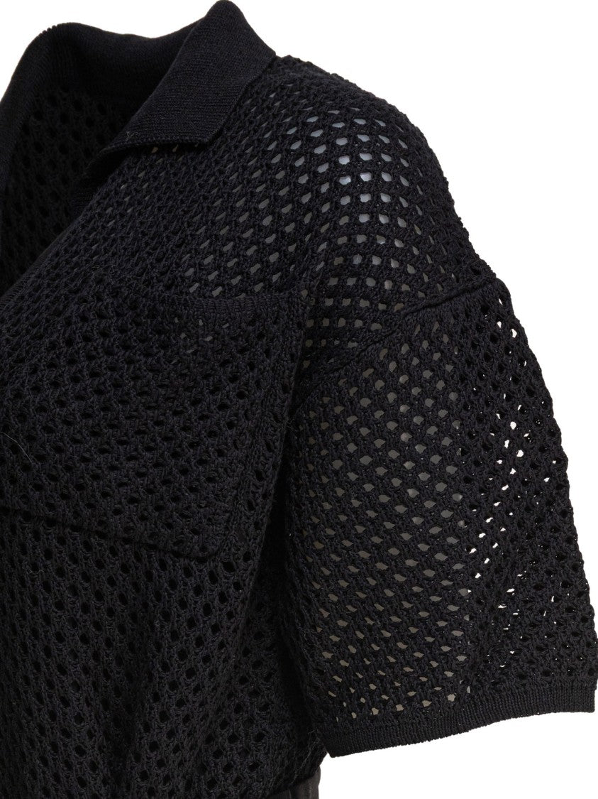 Brunello Cucinelli Crochet Midi Dress With Belt