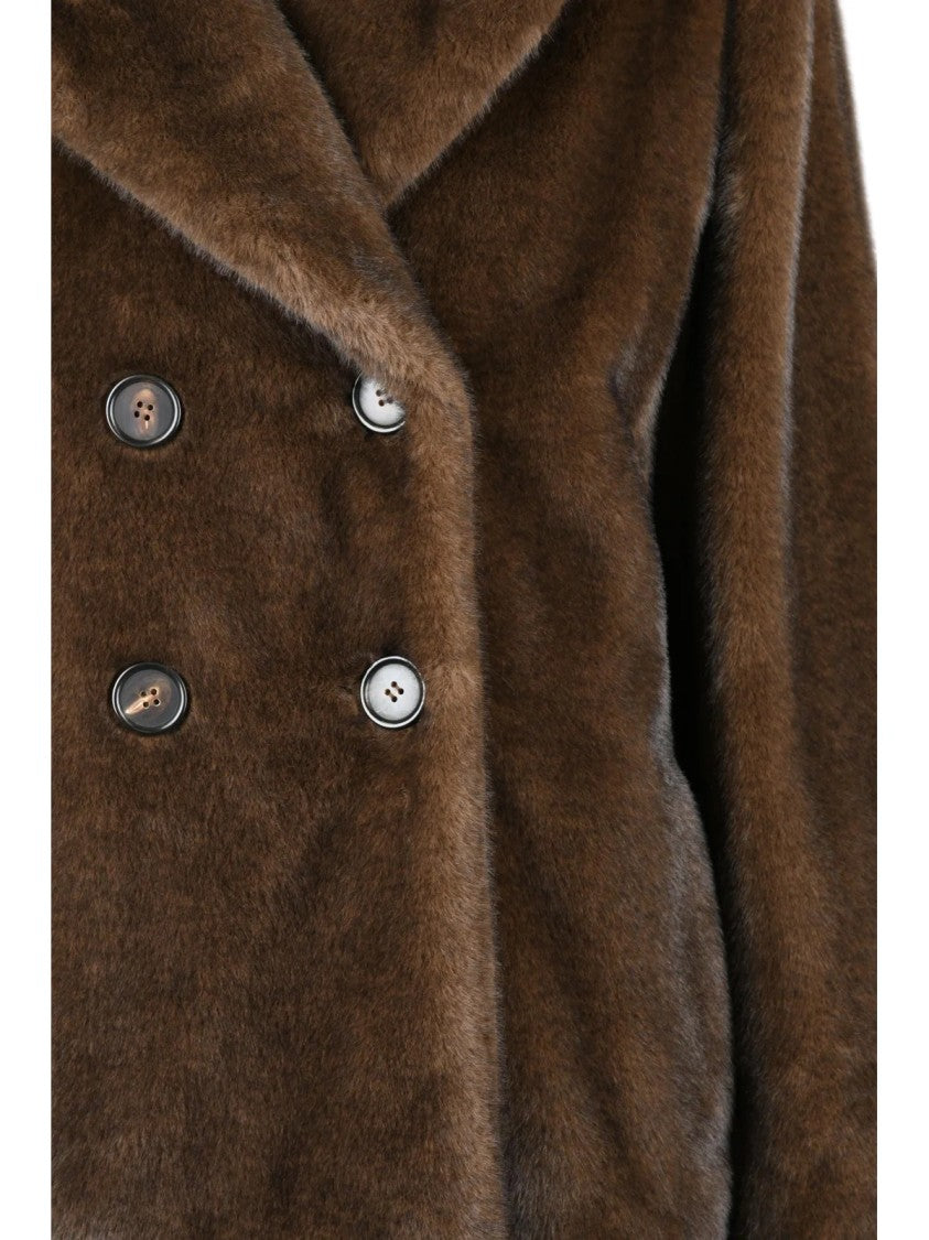 Max Mara Double-Breasted Eco-Friendly Jacket With Plush Texture